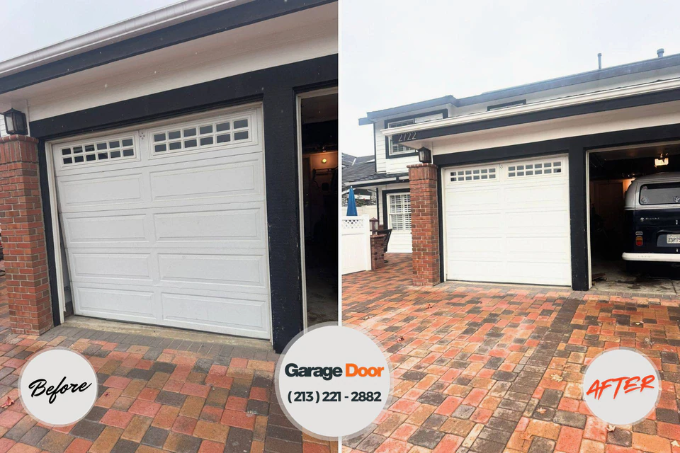 Before and after: garage door repair Fair Lawn, NJ